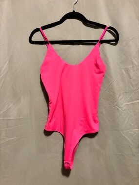 ReoRia Neon Pink Spaghetti-Strap Bodysuit